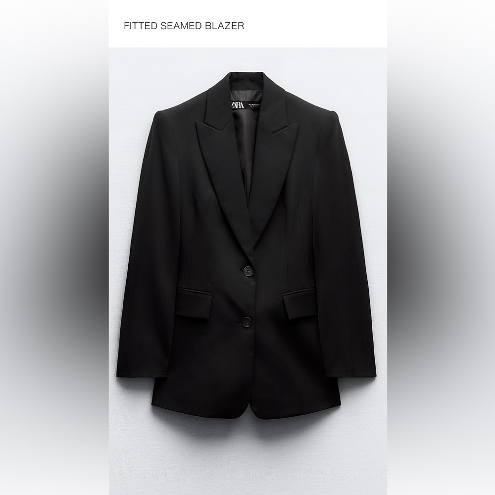 NWT Fitted Seamed Black Women's Blazer